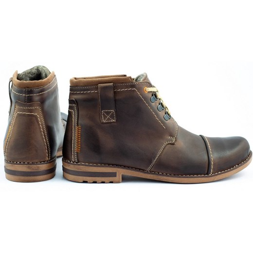 Zimowe Buty Męskie Śniegowce 120 Brązowe Buty Olivier 42 butyolivier
