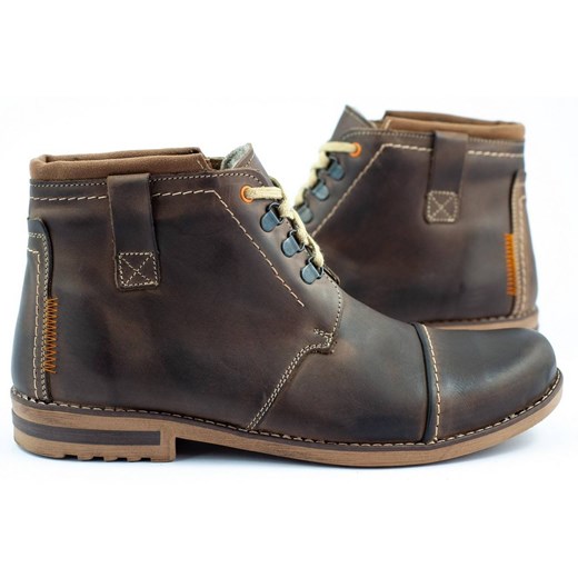 Zimowe Buty Męskie Śniegowce 120 Brązowe Buty Olivier 40 butyolivier