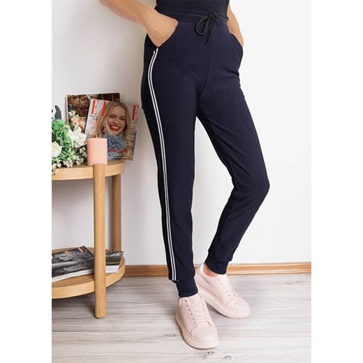 Granatowe tregginsy z lampasami - Odzież Royalfashion.pl 3XL/4XL royalfashion.pl