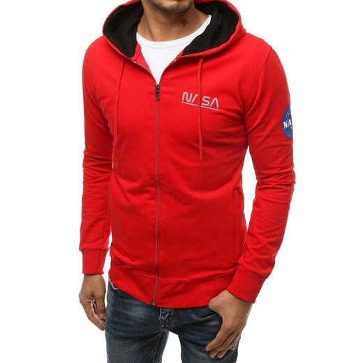 Bluza męska rozpinana z kapturem czerwona BX4713 Dstreet 3XL okazja DSTREET