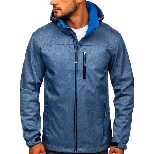 Niebieska kurtka męska przejściowa softshell Denley BK033 XL promocyjna cena Denley