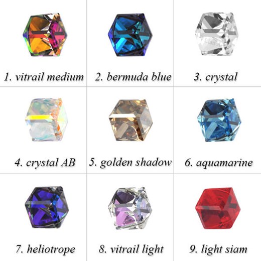 Srebrny komplet z kryształami Swarovski® - Cube 6mm - 24k złocenie Lian Art Lian Art