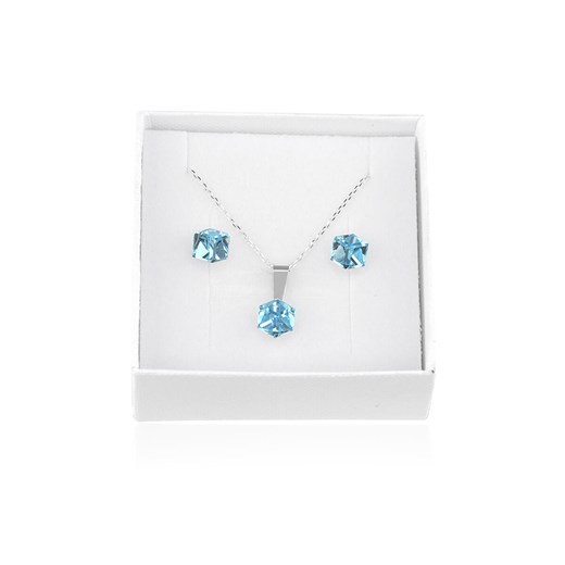 Srebrny komplet z kryształami Swarovski® - Cube 6mm - rodowany Lian Art Lian Art