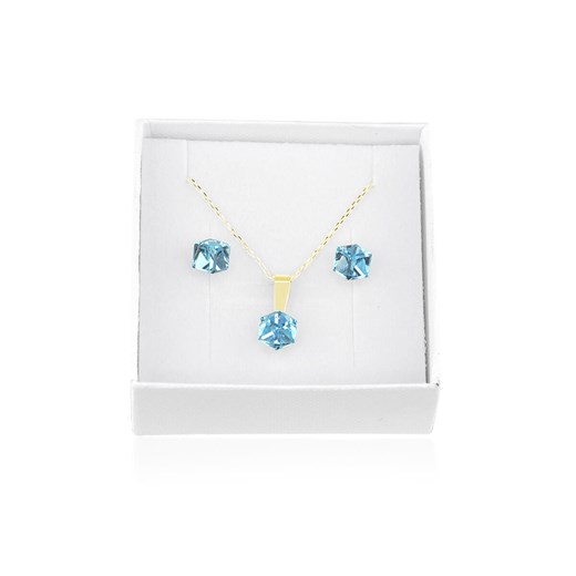 Srebrny komplet z kryształami Swarovski® - Cube 6mm - 24k złocenie Lian Art Lian Art