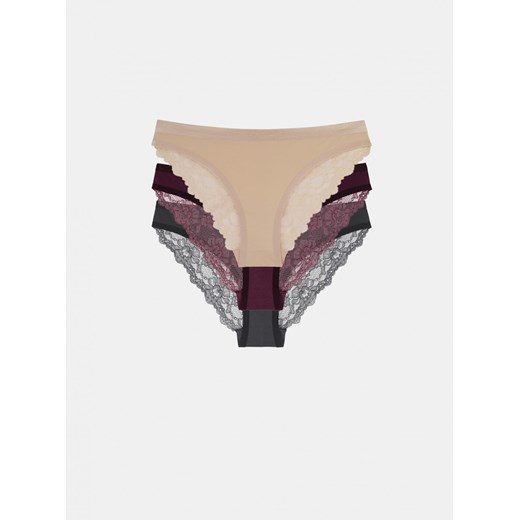 Set of three panties in grey, purple and beige DORINA Dorina L Factcool