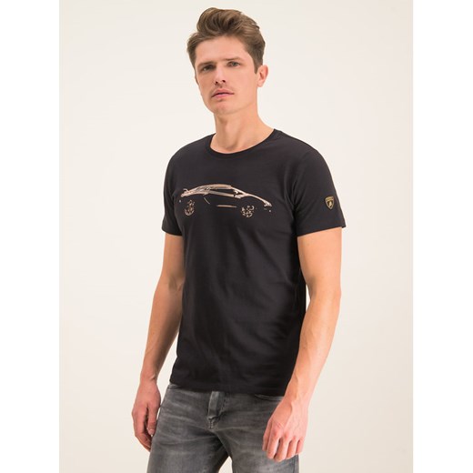 Lamborghini T-Shirt B3XUB7SE Czarny Regular Fit Lamborghini L MODIVO okazyjna cena