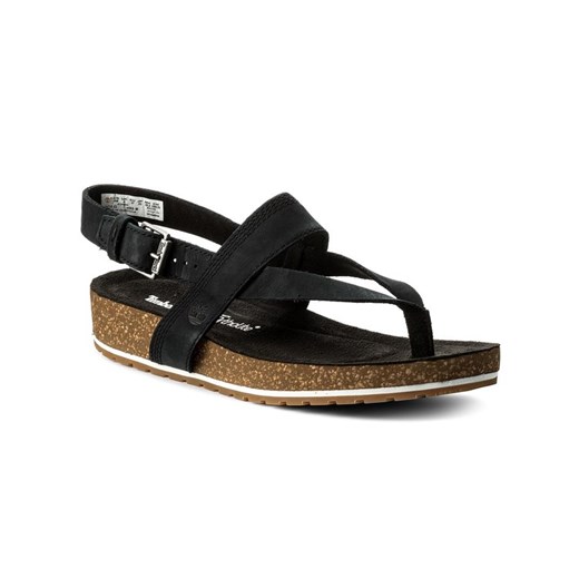 Espadryle damskie Timberland czarne casual płaskie z klamrą