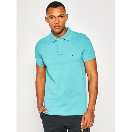 TOMMY HILFIGER Polo Heather MW0MW13083 Niebieski Slim Fit Tommy Hilfiger XL okazja MODIVO