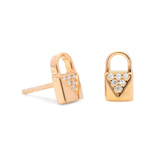 Michael Kors Kolczyki Padlock Stud MKC1010AN791 Złoty Michael Kors OS okazyjna cena MODIVO