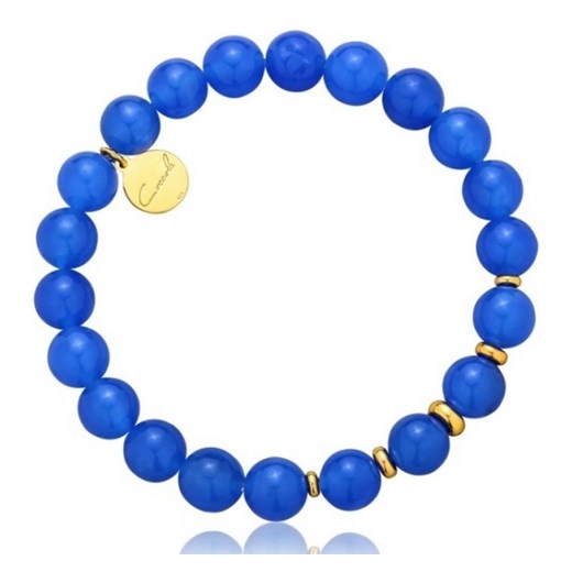 Bransoletka z jadeitów royal blue i srebra 925 pozłacanego XS coccola.pl