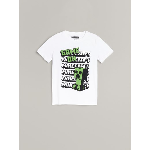 Reserved - Bawełniany t-shirt Minecraft - Biały Reserved 110 Reserved