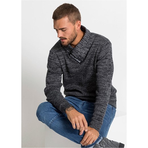 Sweter z szalowym kołnierzem | bonprix 68/70 (4XL) bonprix