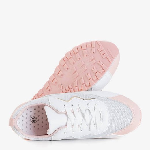 Buty sportowe damskie Royalfashion.pl wiązane białe płaskie