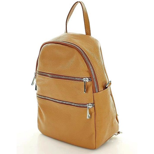MARCO MAZZINI Praktyczny plecak damski skóra beż cappuccino Genuine Leather uniwersalny Verostilo