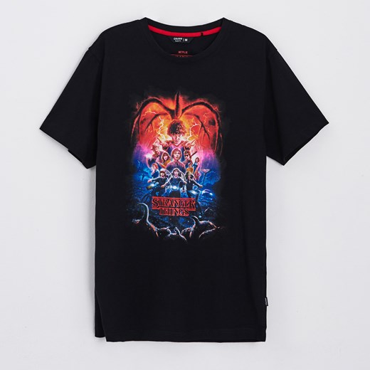 Cropp - Koszulka Stranger Things - Czarny Cropp M Cropp