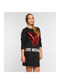 Sukienka Love Moschino z okrągłym dekoltem casualowa mini