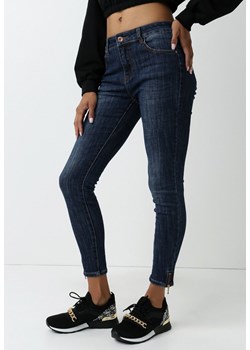 Jeansy damskie granatowe Born2be casual