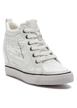 Sneakersy damskie Calvin Klein ze skóry ekologicznej bez wzorów sznurowane młodzieżowe