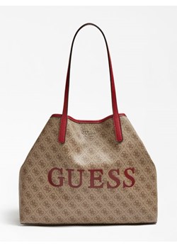 Shopper bag Guess na ramię ze skóry ekologicznej bez dodatków