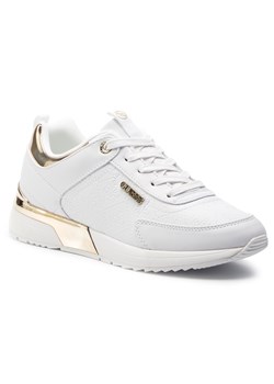 Sneakersy damskie Guess wiązane ze skóry ekologicznej gładkie na koturnie