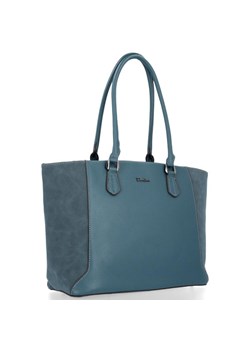David Jones shopper bag bez dodatków niebieska duża