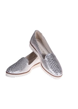 Lordsy Lafemmeshoes w zwierzęcy wzór bez zapięcia ze skóry