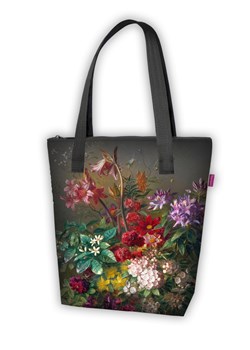 Shopper bag Bertoni tkaninowa wielokolorowa w stylu młodzieżowym na ramię