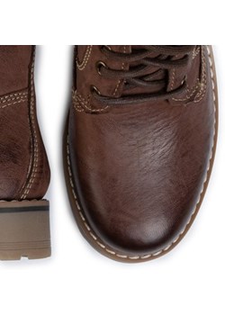 Workery damskie Lasocki brązowe płaskie na jesień casual gładkie wiązane