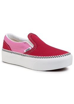 Czerwone trampki dziecięce Vans bez zapięcia