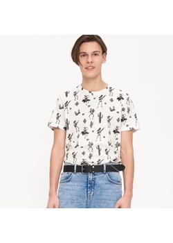 T-shirt męski beżowy House z krótkim rękawem