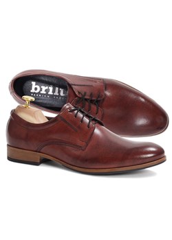 Buty eleganckie męskie Brilu wiązane skórzane