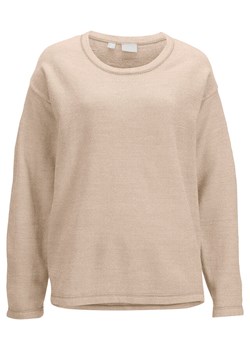 Sweter damski Bonprix z okrągłym dekoltem gładki