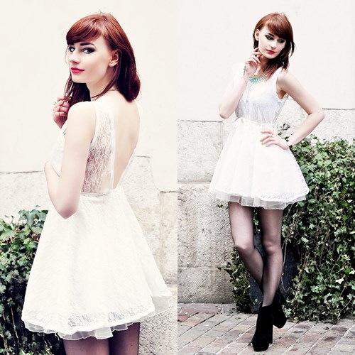 White lace dress
