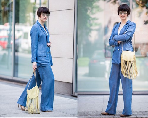 denim suit