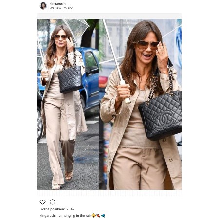Kinga Rusin ubrana cała na beżowo