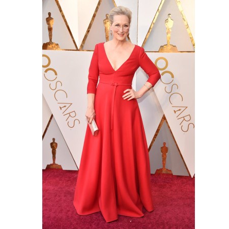 Maryl Streep w czerwonej sukni Dior