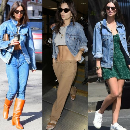 Kolaż 3 zdjęć emily ratajkowski