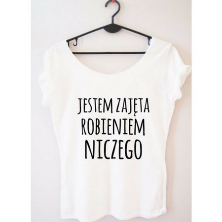 Biały thirt z napisem