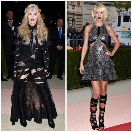 Madonna i Taylor Swift w neogotyckich, mrocznych stylizacjach na Met Gala 2016.
