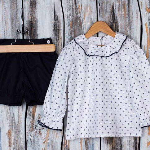 Bluzka w kropki dla dziewczynek z długim rękawem