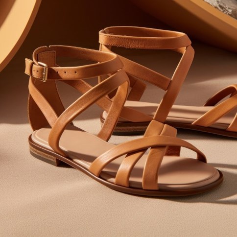 Brązowe sandały damskie 