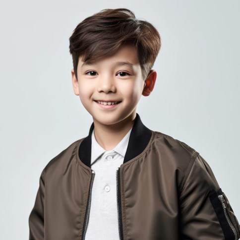 Chłopiec w czarnej kurtce 