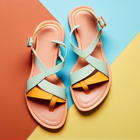 Kolorowe sandały damskie 