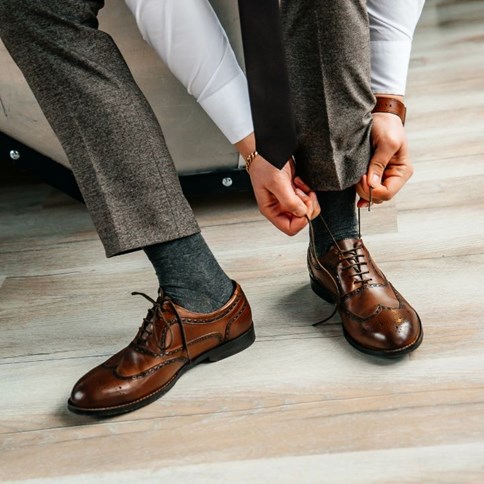 Męskie skórzane półbuty