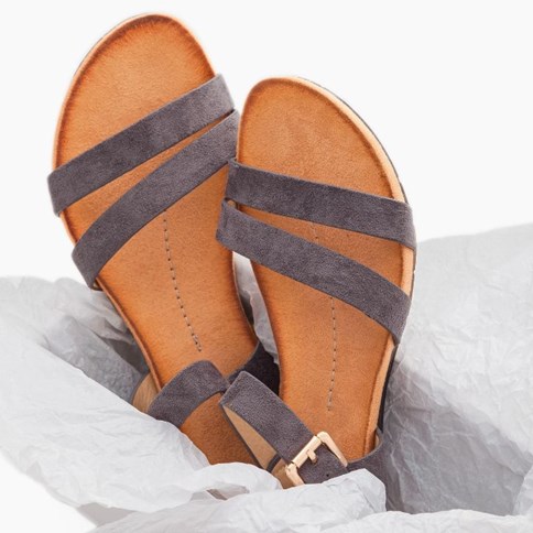 Szare sandały damskie 