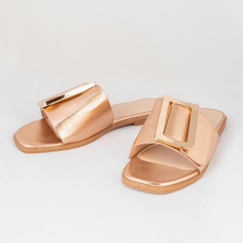 Złote klapki damskie 