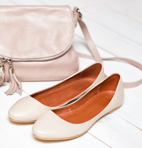 beżowe baleriny damskie