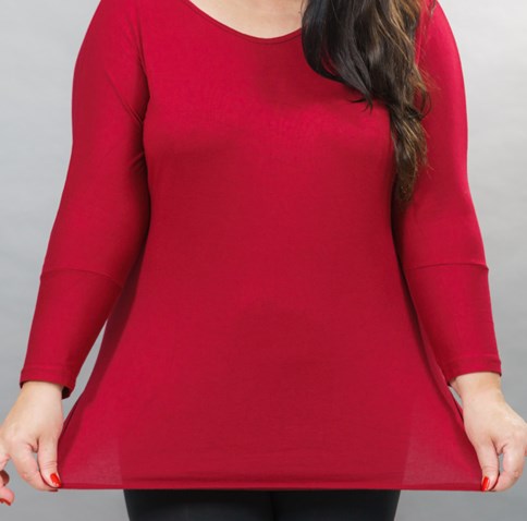 czerwona tunika plus size
