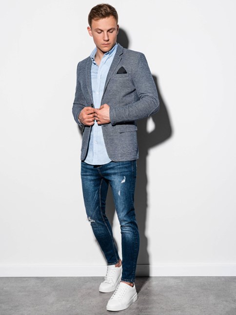 marynarka męska casual w stylizacji z jeansami