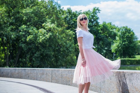 spódnica z falbankami tiulowa